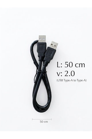 Usb Kablo 24awg 2.0 Type-a Uçlu Erkek Konnektör Data Ve Güç Kablosu 50 Cm Multimedya Kamera Modem Vs İçin Uygun