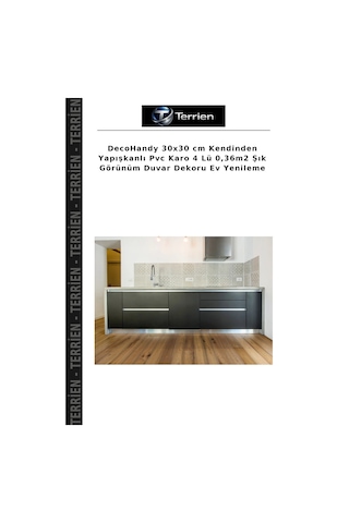 Decohandy 30x30 Cm Kendinden Yapışkanlı Pvc Karo 4 Lü 0,36m2 Şık Görünüm Duvar Dekoru Ev Yenileme