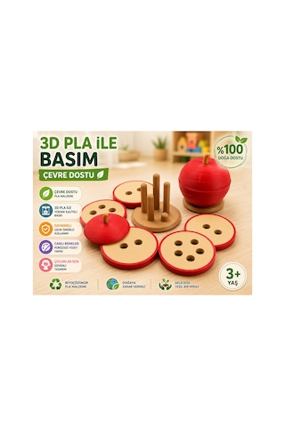 3d Elma Montessori Eğitici Oyuncak Çocuklar İçin Eşleştirme Sıralama Ve Beceri Oyunu Pla