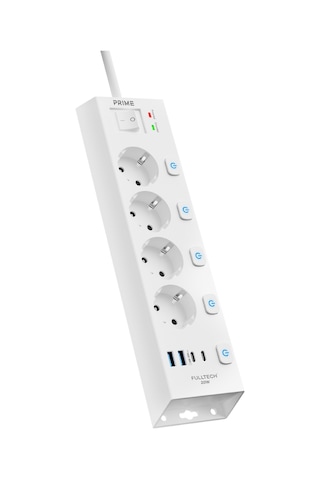 Fulltech Ftr-33 Akım Korumalı 4 Lü Çoklu Priz 3680w 16a, 1050j, 2 Usb-c Pd 20w + 2 Usb-a, Ayrı Ana 2 M
