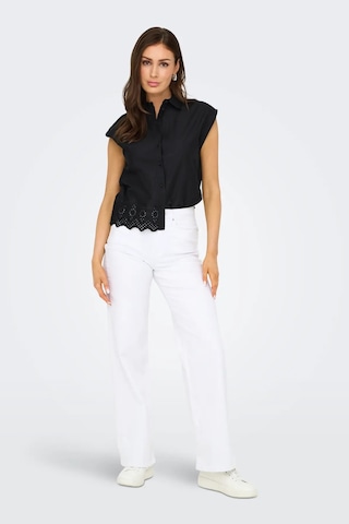 Only Kadın Onllou Etek Ucu Dantelli Düğmeli %100 Pamuk Gömlek 15342569 Siyah Siyah