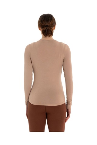 Inguz Uzun Kollu Basic Modal Yoga T-shirt Bej