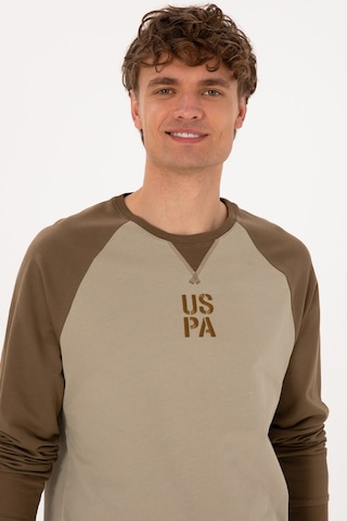 U.S. Polo Assn. Erkek Bisiklet Yaka Regular Fit Haki İnce Sweatshirt 50315420-VR027