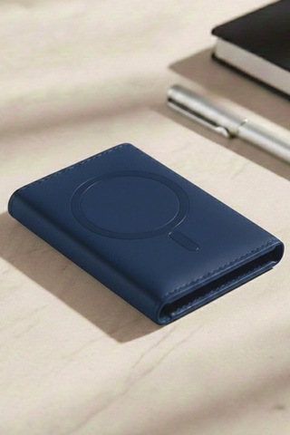 Constraın - Magsafe İle Uyumlu Deri Kartlık Cüzdan - Lacivert