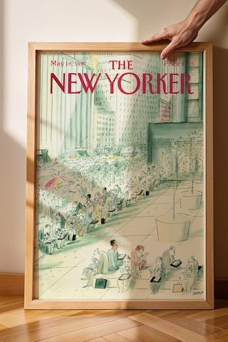 The New Yorker Çerçeveli Tablo May 18 1987 - Ofiste Bir Gün Tablosu