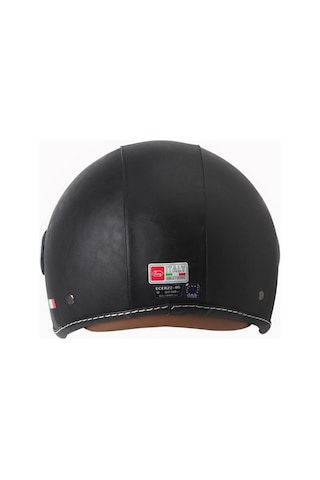 Sway 701 Yarım Yazlık Kask Deri Kaplı Mat Siyah