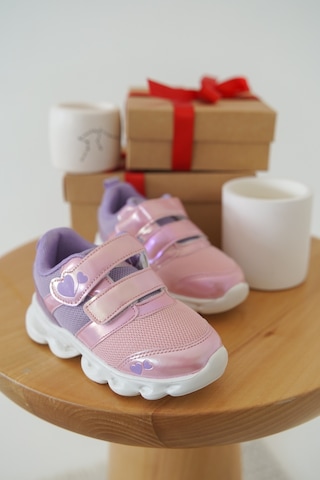 Daxtors Cayt Cırtlı Unisex Çocuk Sneaker Spor Ayakkabı Pudra