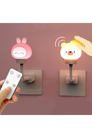 Led Usb Gece Lambası Sevimli Karikatür Gece Lambası Ayı Bebek Çocuk İçin Uzaktan Kumanda Yatak Odası Dekoru Başucu Lambası Noel Hediyesi Snowman Diğer
