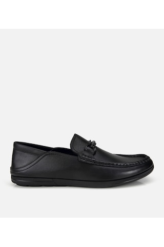Hotiç Erkek Deri Siyah Yumuşak Dokulu Tokalı Günlük Loafer
