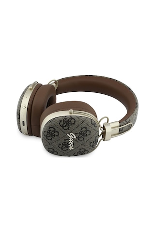Guess Lisanslı ENC Teknolojili 4G Desen Metal Script Logolu Kulak Üstü Bluetooth 5.4 Kulak Üstü Kulaklık