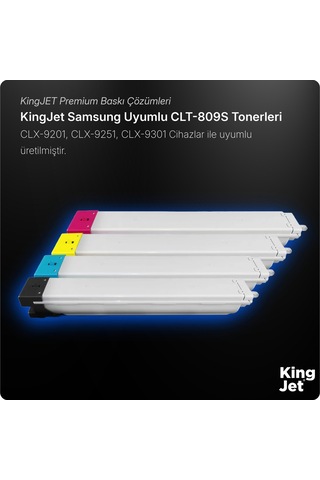 Kingjet Samsung Uyumlu Clt-k809s Standart Kapasiteli 4 Renk Takım Çipli Uyumlu Toner Clx-9251na