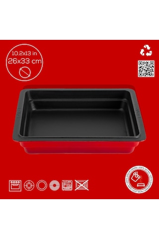 Lava Servis Tabağı 26 X 33 Cm Kırmızı Siyah