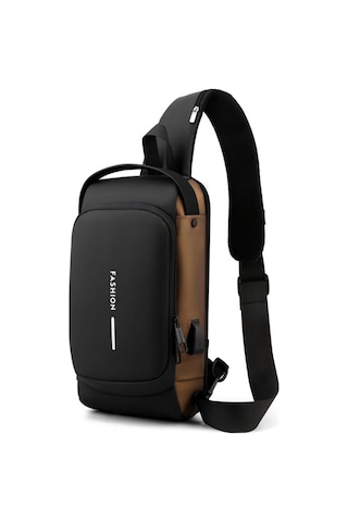 Maiyame "erkek Bisiklet Çantası - Usb Şarj Portlu, Kilitli Fermuarlı, Çok Amaçlı Sırt Çantası" Siyah - Kahverengi
