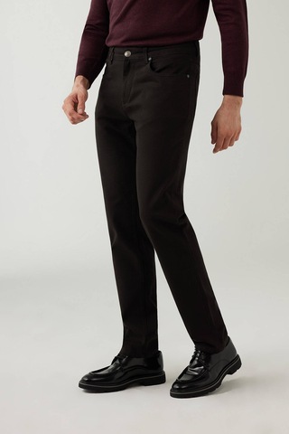 Erkek Siyah Regular Fit Üst Cep Kanvas Pantolon