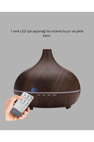 Northcity Led Işıklı Sessiz Çalışan Soğuk Buhar Nemlendirici - Aromaterapi Ve Gece Lambası
