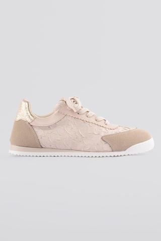 Mubiano Kadın Sneaker Taşlı Gold Ve Süet Detaylı Bağcıklı Spor Ayakkabı Zireya Bej Bej