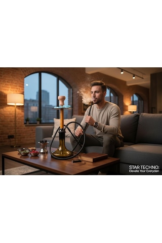 Techno Spider-man Özel Tasarım Modern Tahliye Sistemli 4 Bilyeli Çelik Gövdeli Premium Nargile Seti 61176086