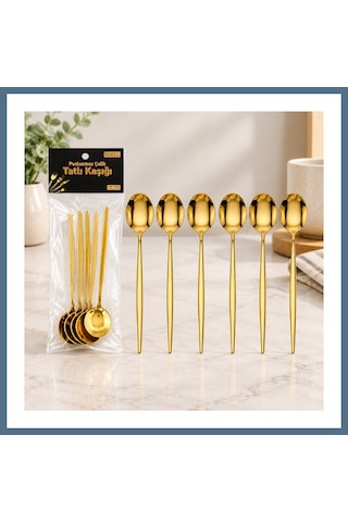 Buradabulabilirsin Altın Renk Tatlı Kaşığı 13cm Bbz