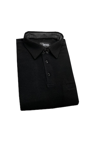 Regular Fit Erkek Gömlek Yaka Selanik Kazak-7130 Siyah