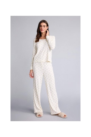 Defacto Pijama Takımı Desenli Üst Alt G7684ax26spbg144 Bej-bg144