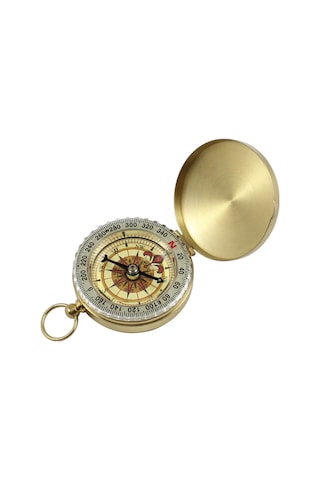 Dofolink Klasik Bakır Kasa Işık Veren Minyatür Pusula - Doğa Yürüyüşü, Kamp Ve Keşif İçin Taşınabilir Navigasyon Aleti