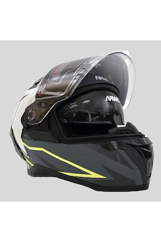 Arwic Pro Model Kapalı Full Face Motosiklet Kaskı Ar939 Sarı