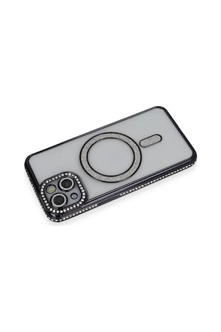 Gld-spt- Newface Apple Uyumlu iPhone 13 Kılıf Joke Simli Magneticsafe Kılıf - Siyah