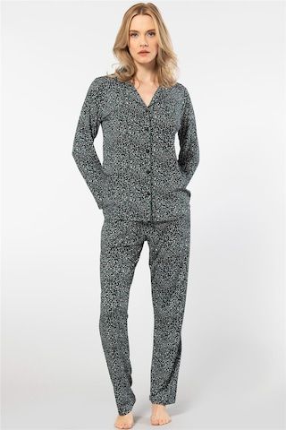 Türen 3379 Kadın Uzun Kollu Gömlek Pijama Takım-yeşil YESIL