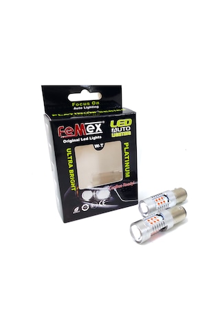 Femex  Platinum P21W-1156-15W- Tek Duy Led Ampul Kırmızı Mercekli