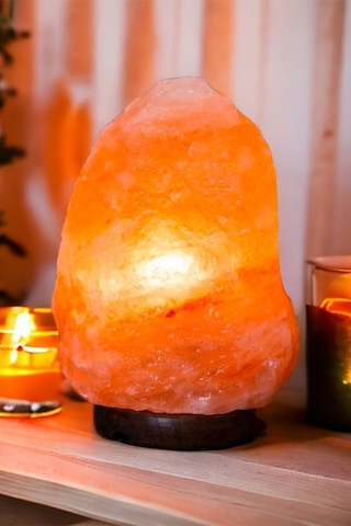 Orijinal Gerçek Himalaya Kaya Tuzu Tuz Lambası 3-4 Kg Doğal Gece Lambası Kablo Ampul Beyaz