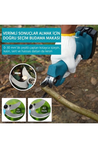 Prohummer Ph332 Kömürsüz Akülü Dal Budama Makası 30mm 58vf