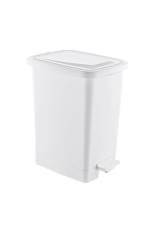 Plastik 25 Lt Slim Pedallı Çöp Kovası Beyaz İç Kovalı Beyaz