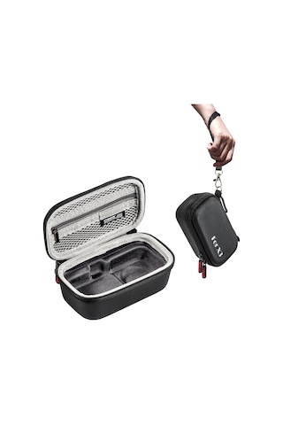 Maiyame Insta360 X3 İçin Siyah Pu Malzeme Kamera Çantası, El Kayışı Ve Dağcı Kanca İle Taşınabilir Depolama Çehresi St-1111347 Siyah