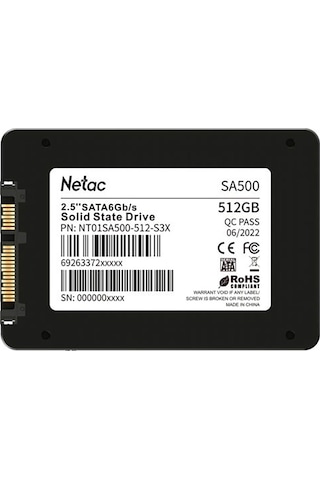 Netac SA500 2.5" 512 GB 520/450 MB/S SATA 3 SSD