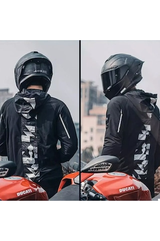Motoanl Motosiklet Ve Bisiklet Korumalı Jacket Yağmurluk Polyester Stopwater Sertifika Korumalı Mont Camo