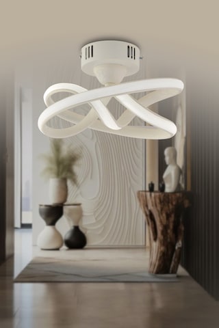 Vino Riserva Model Beyaz Renk Metal Salon Mutfak Oturma Yatak Odası Modern Led Plafonyer Avize Beyaz