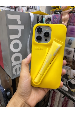 Apple iPhone 16 Plus Uyumlu Lip Case Ruj Bölmeli Rujlu Kılıf Lemontini Sarı Apple iPhone 16 Plus Uyumlu Lip Case Ruj Bölmeli Rujlu Kılıf Lemontini Sarı