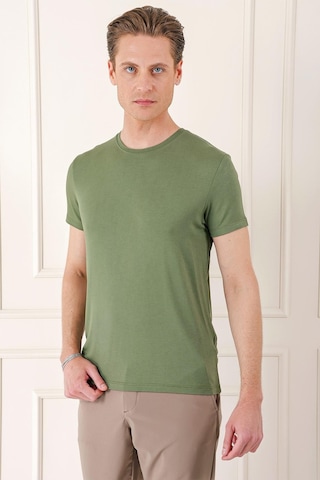 Efor Slim Fit Bisiklet Yaka Düz Pamuklu Haki Tişört Ts 823 Haki