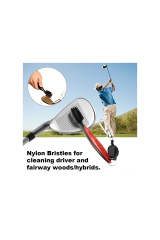 Qingmipy Golf Silici - Kombinasyon Tırnaklı, Gölgeli Temizleme Çekiçi, Ergonomik Tutamaklı Ve Geri Çekilebilir Kordonlu Toprak Ve Çim Temizleyici Kırmızı