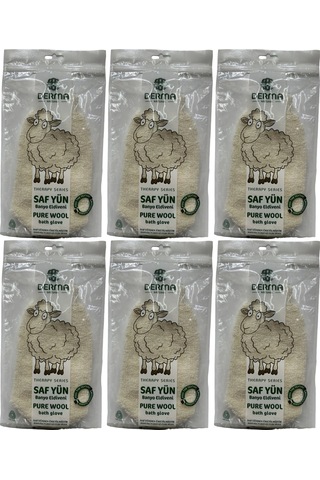 Derma Naturel Therapy Saf Yün Banyo Eldiveni T-485 6 Lı Set