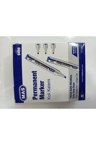 Mas Permanent Marker Koli Kalemi Kesik Uç Siyah 6459 12'li Kutu