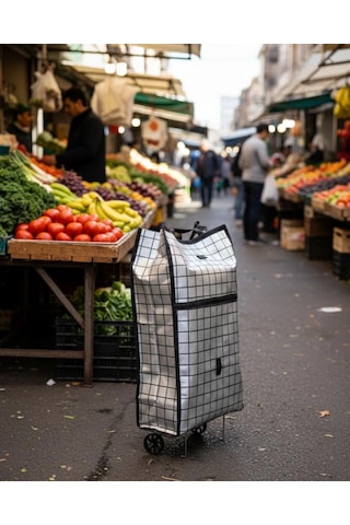 Mey Najmaddin Ağır Yük Taşımaya Uygun Tekerlekli Market Ve Pazar Çantası Najmaddin