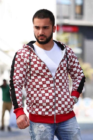 Madmext Erkek Bordo Kapşonlu Sweatshirt 2746 Bordo