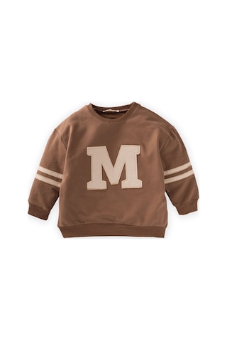 Cigit Aplikeli Sweatshirt 3-9 Yaş Koyu Kahve Kahverengi