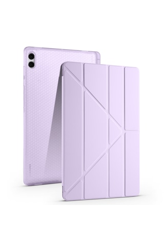 Samsung Galaxy Tab S11 Ultra Uyumlu Kılıf Tri Folding Kalem Bölmeli Katlanabilir Standlı Pu Yumuşak Kapak Kapaklı Kılıf