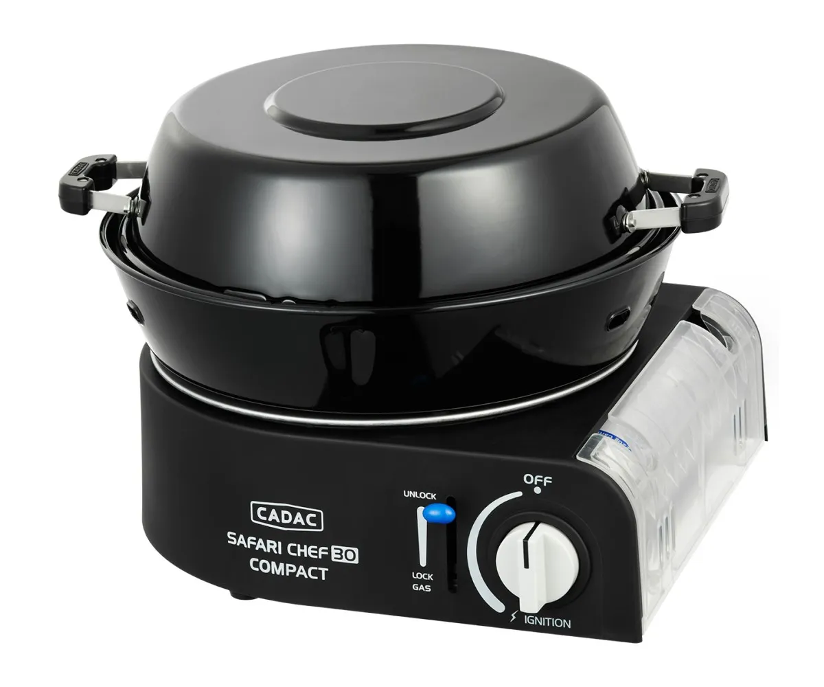 Cadac Safari Chef 30 Hp Barbekü - Kartuşlu Gümüş - Siyah