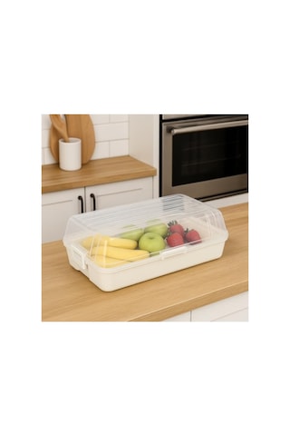 Şeffaf Kapaklı Buzdolabı Düzenleyici Kutu 32x18 Cm Pratik Gıda Organizeri 0