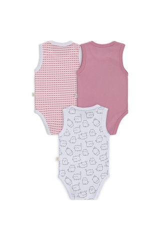 Civil Baby Kedi Empirmeli 3 Lü 0-36 Ay Çıtçıtlı Badi - Beyaz