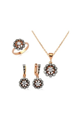 Gümüş Elmas Model Çiçek Kadın Set (77923312)