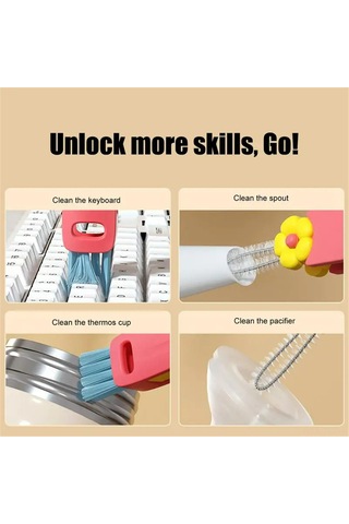 Skycity 3'lü Fantezi Temizlik Fırçası Seti - Bardak Ağızı, Boşluk Ve Köşe Temizliği İçin Çok Amaçlı Pp Malzeme